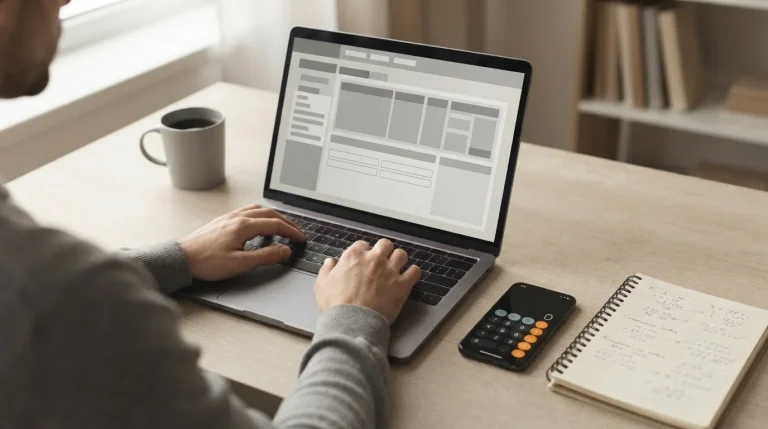 Analyse von Sportwetten-Optionen mit 20 Euro Einzahlung am Laptop