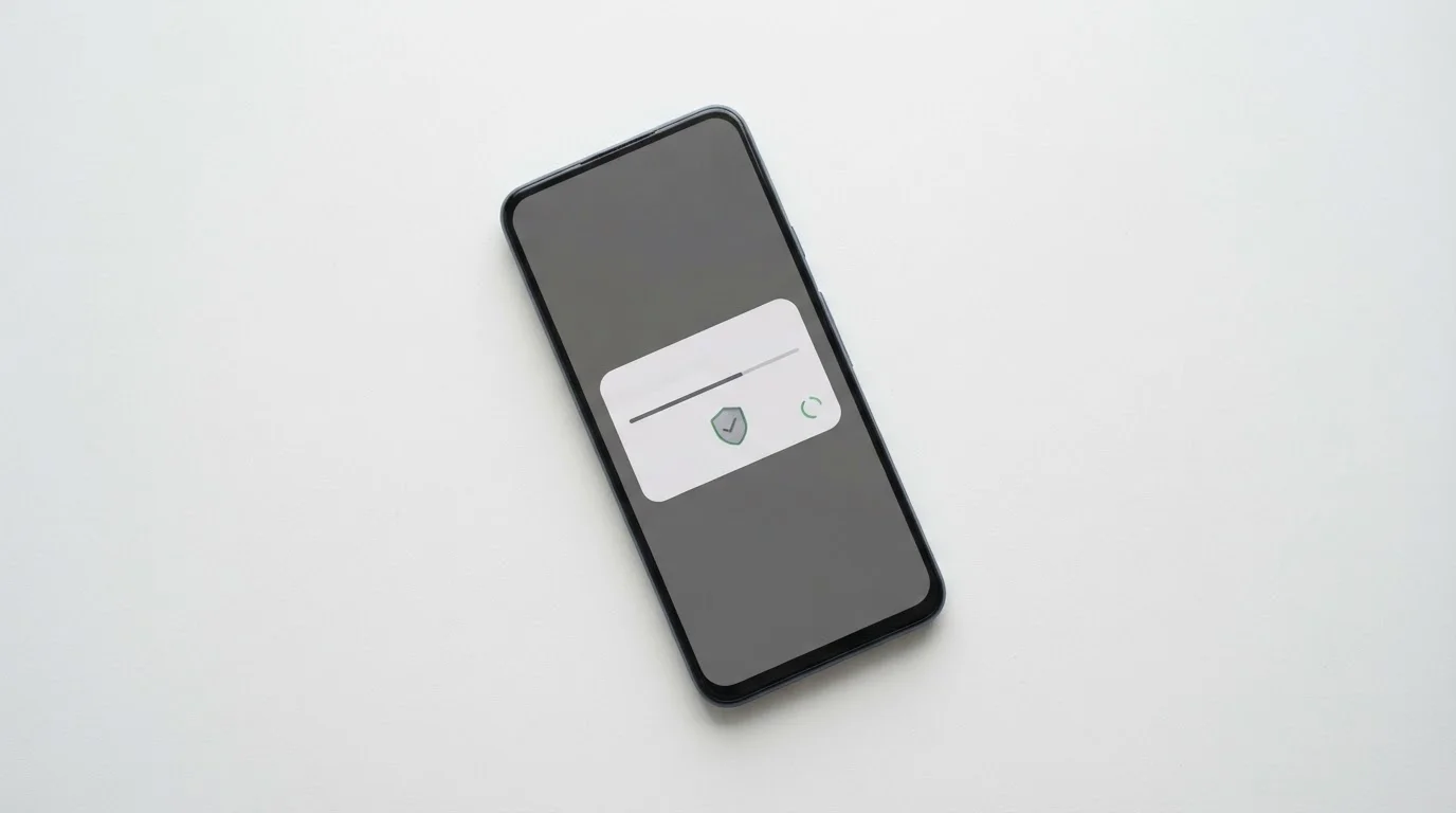 Smartphone mit sicherem Download-Prozess und Installationsanzeige