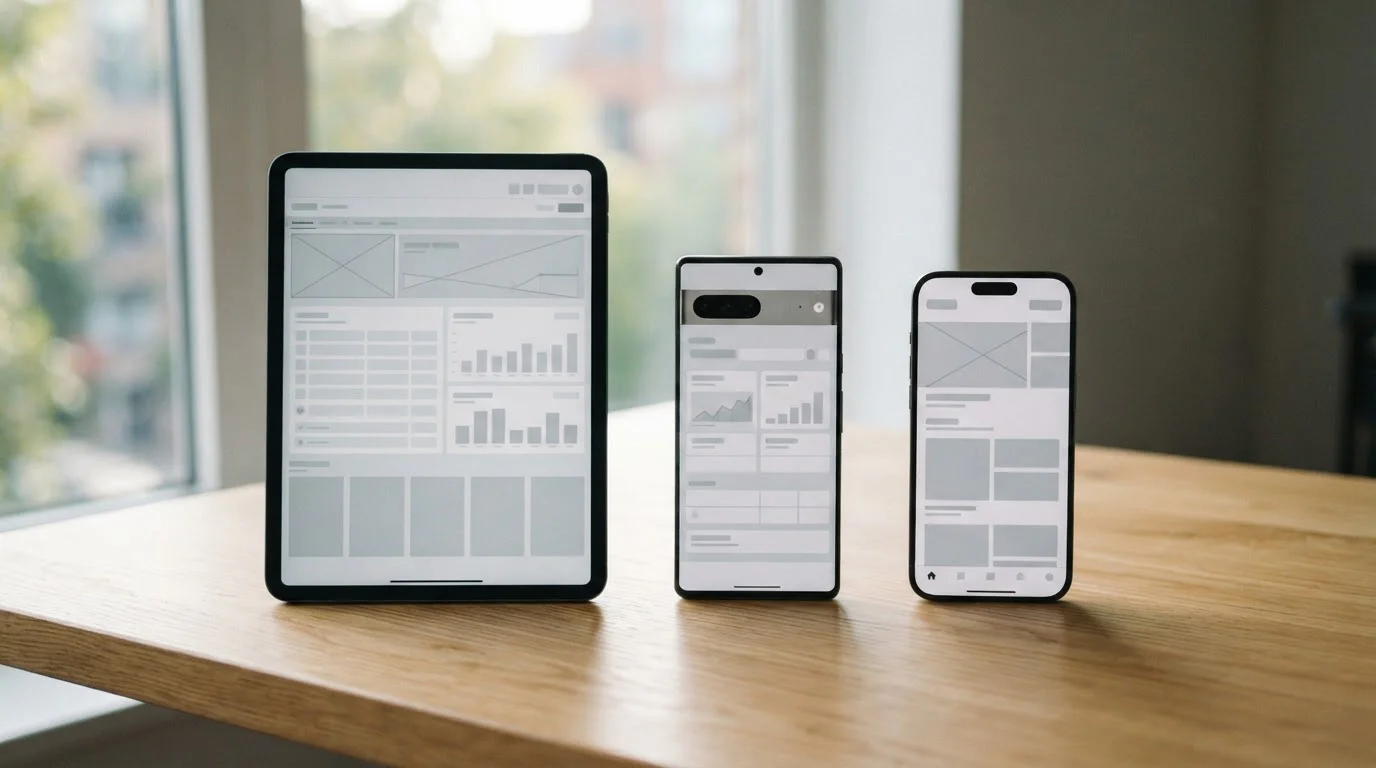 Mehrere Geräte mit verschiedenen Wettanbieter-Interfaces im Vergleich