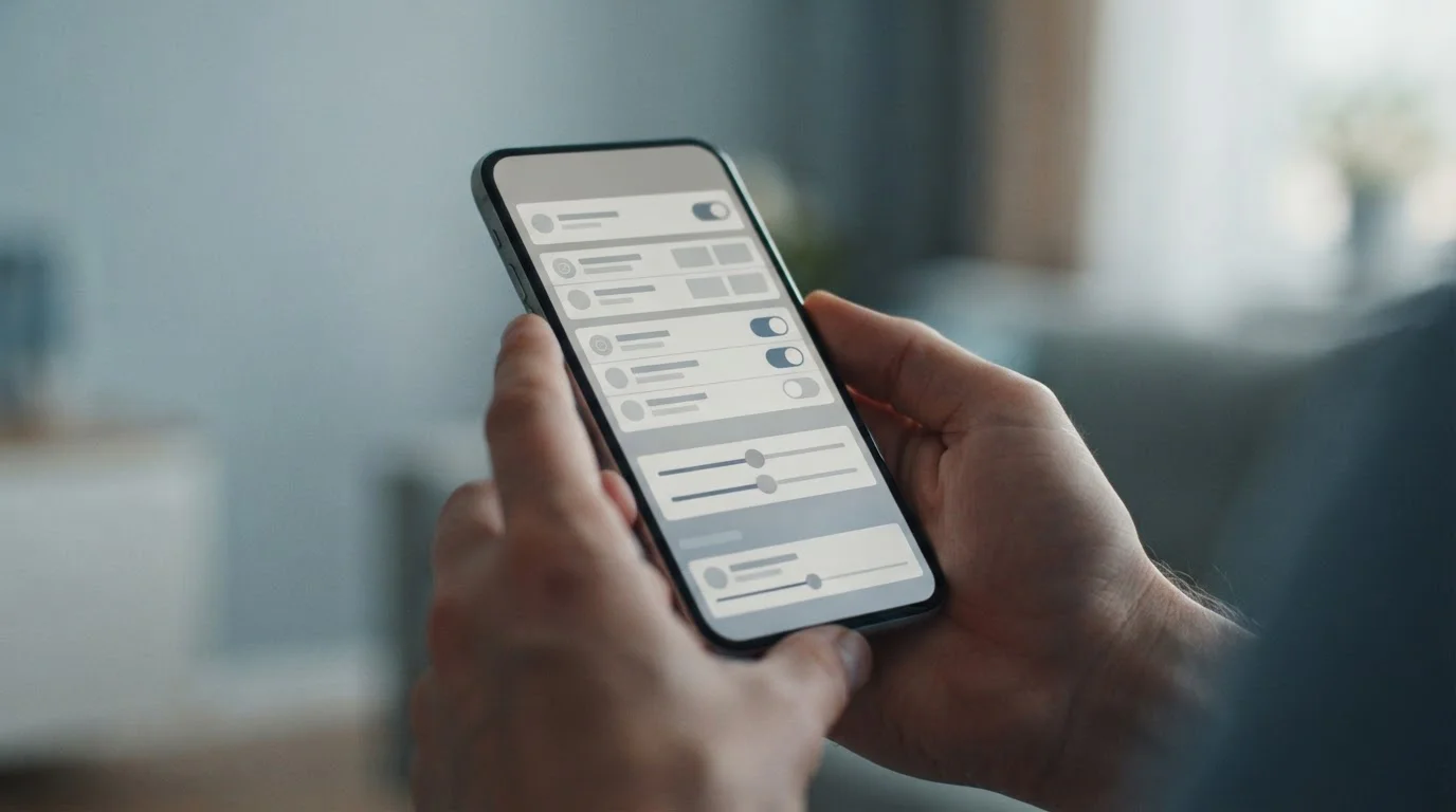 Smartphone zeigt Selbstausschluss-Optionen und Limitsetzung im deutschen Lizenzsystem