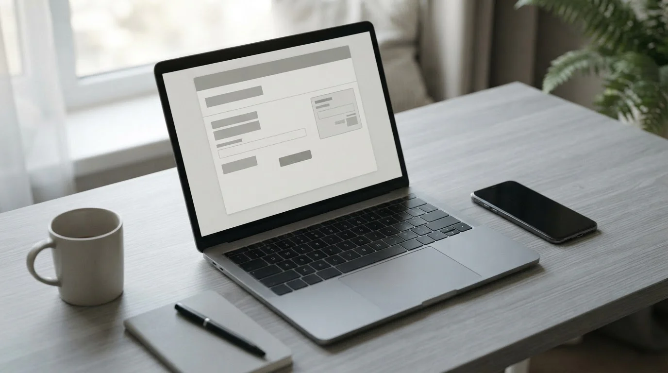 Digitale Zahlungsmethode für Sportwetten auf neutralem Schreibtisch mit Laptop
