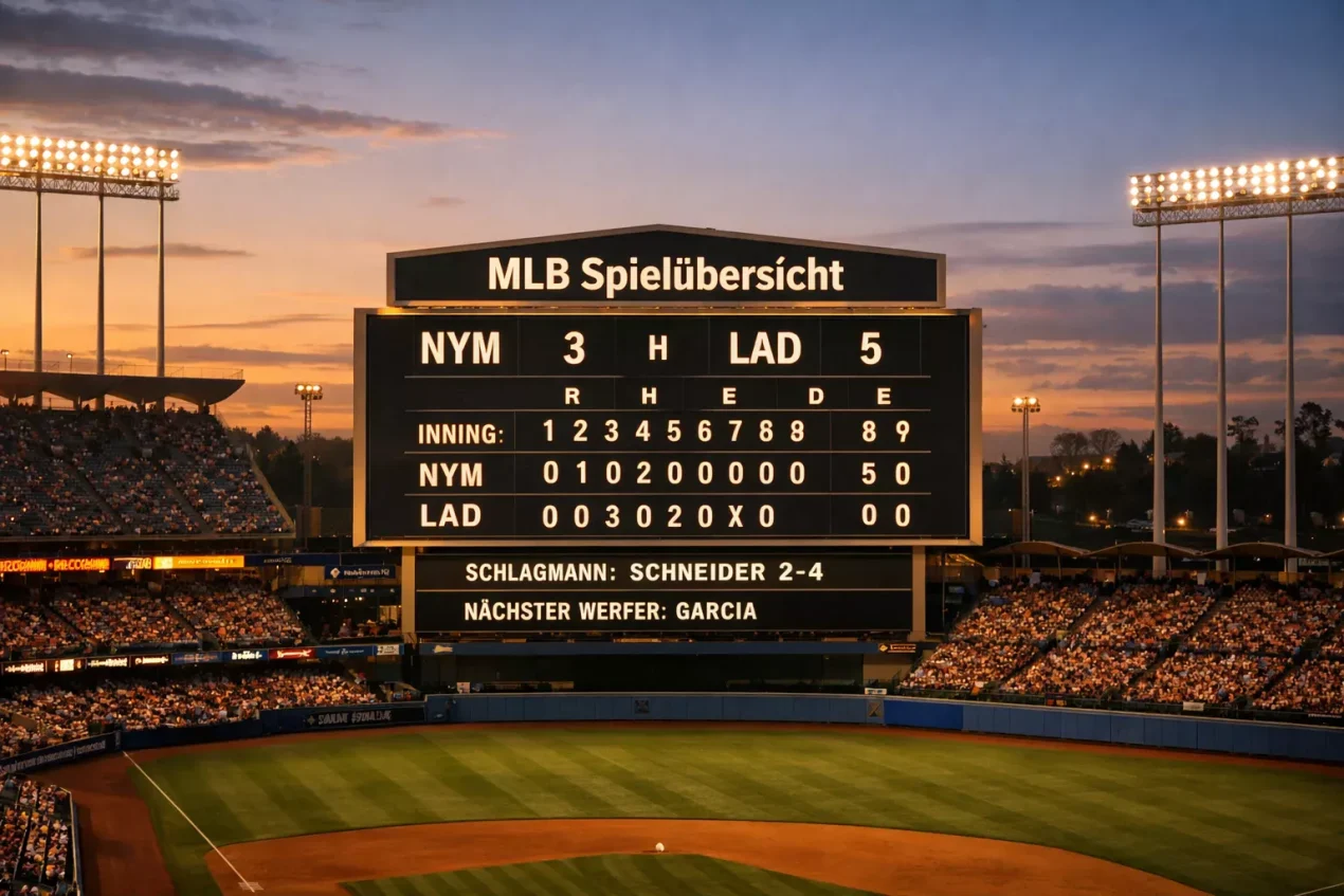 Moneyline Wetten Baseball – Anzeigetafel im MLB-Stadion mit Quoten