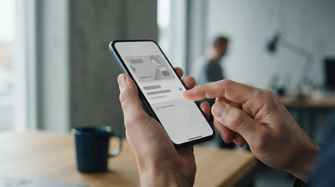 Digitale Zahlungsabwicklung auf einem Smartphone